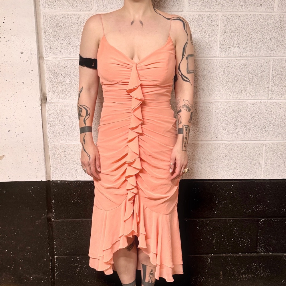 Vintage Holt Renfrew Fish Tail Style Chiffon Formal Dress